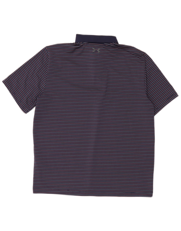 Polo da uomo Under Armour grande poliestere gessato blu navy