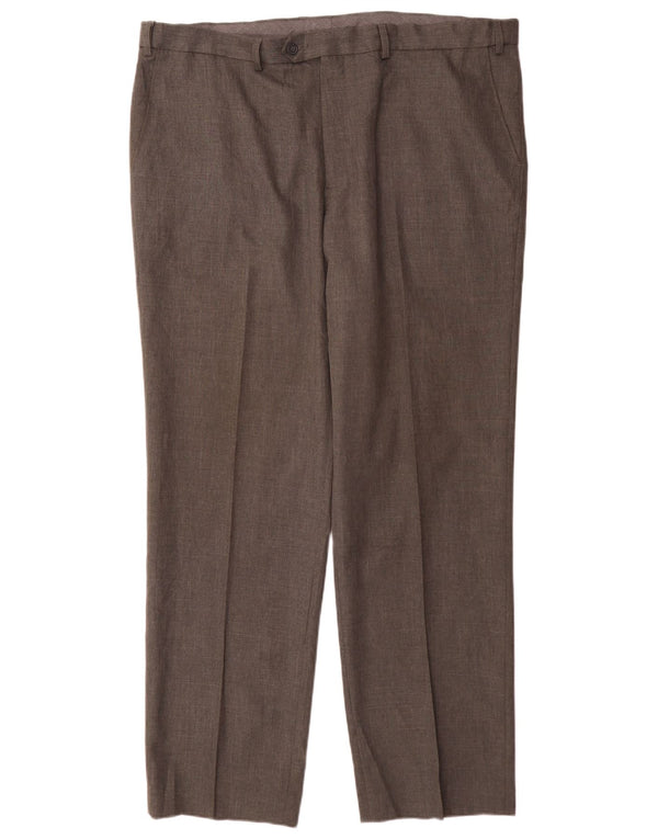 Pantaloni da abito dritti da uomo Marks & Spencer vestibilità regolare W42 L33 Grigi