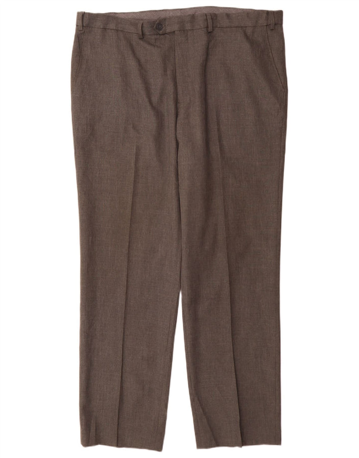 Marks & Spencer Mens Straight Regular Fit Suit Trousers W42 L33 Grey