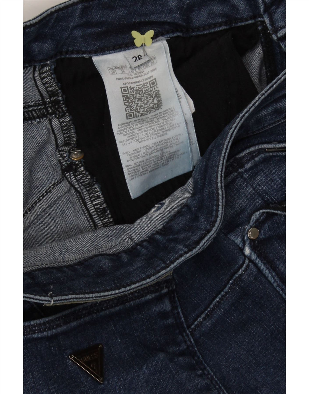 GUESS Womens Curvy Skinny Jeans W26 L29 Blue Polyester Vintage Guess and Second-Hand Guess from Messina Hembry 