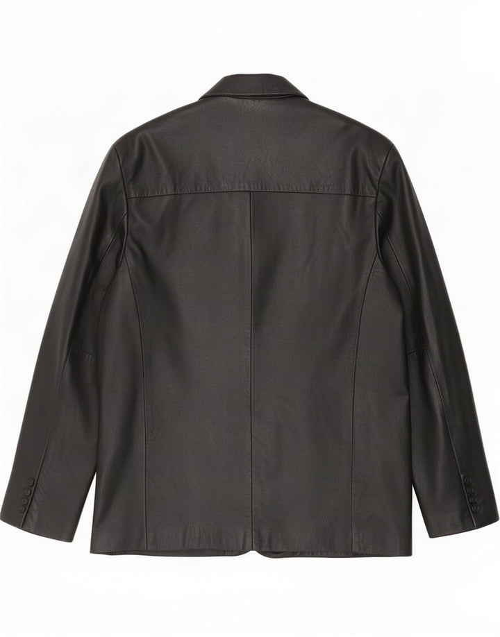 MDK Chaqueta tipo blazer de cuero con 3 botones para hombre UK 38 Medium Black
