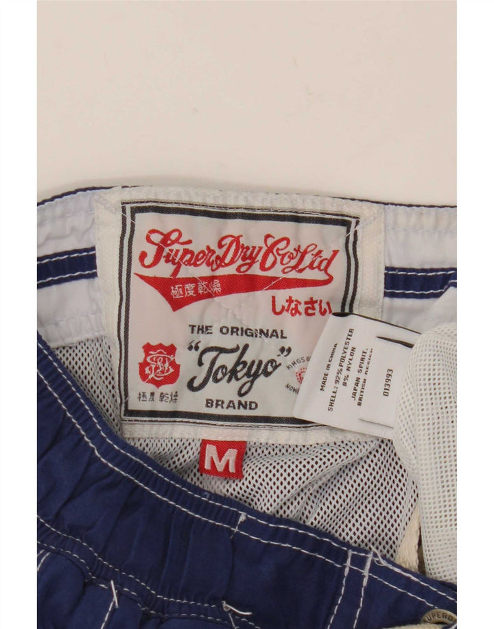Superdry Mens Graphic Swimming Shorts Medium Navy Blue Polyester