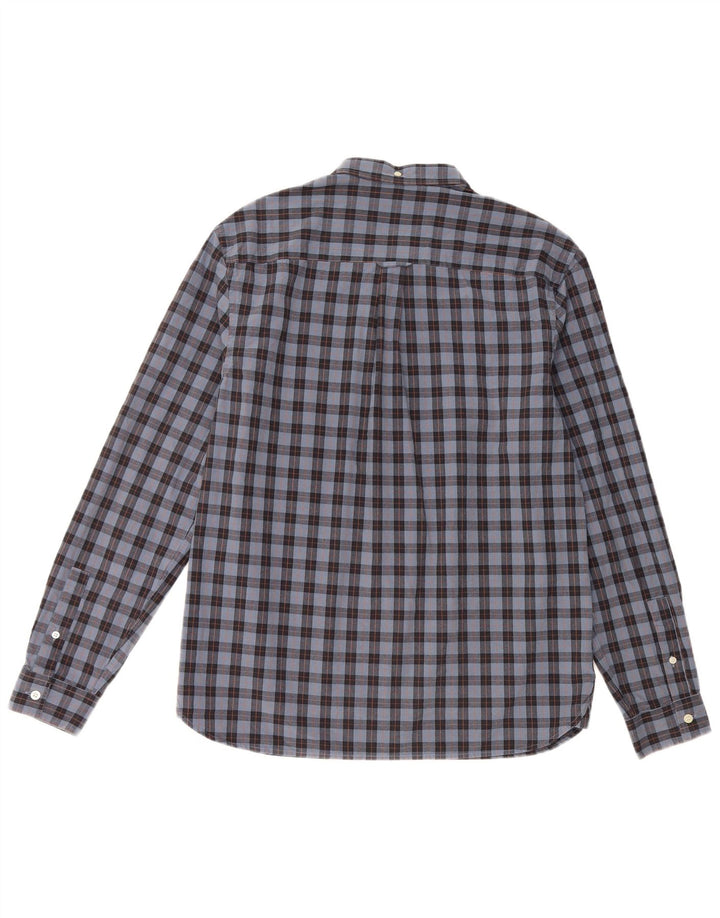 LYLE & SCOTT Mens Shirt Large Navy Blue Check Cotton