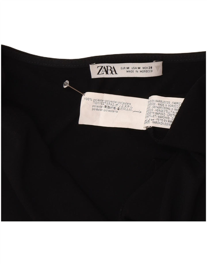 Zara Womens Sleeveless Blouse Top UK 12 Medium Black Polyester