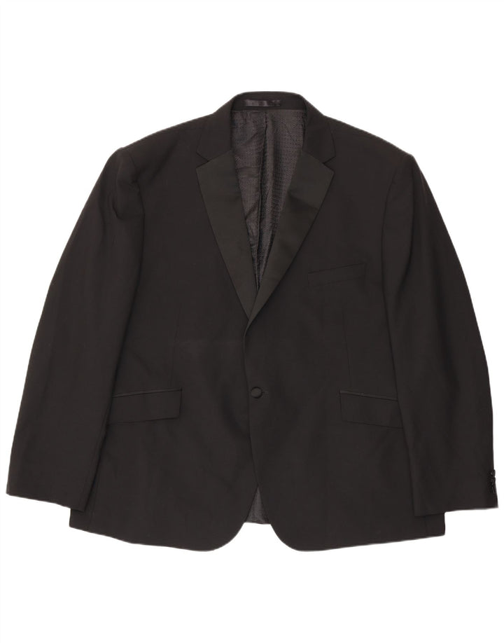 Pierre Cardin Mens 1 Button Blazer Jacket UK 52 6XL Black Polyester