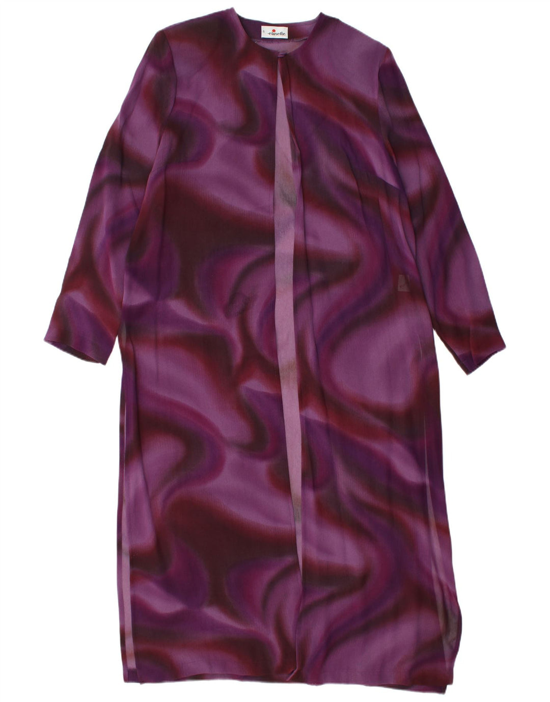 Elinette Womens See Through Cardigan Top EU 40 Medium Purple Tie Dye