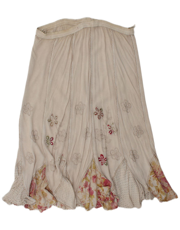 Vintage Γυναικεία Gypsy Φούστα XL W38 Μπεζ φλοράλ βισκόζη
