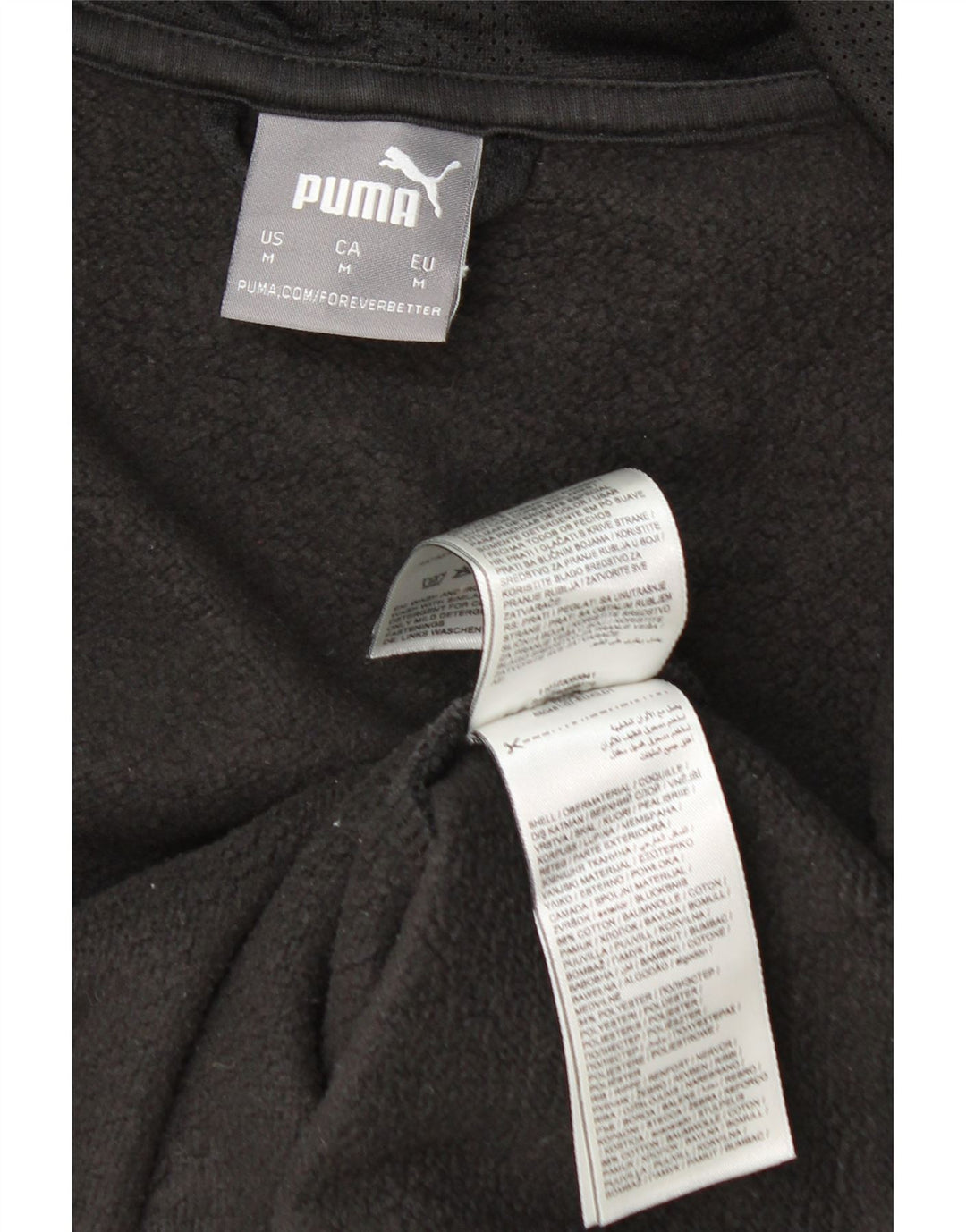 Puma Mens Graphic Zip Hoodie Sweater Medium Black Cotton