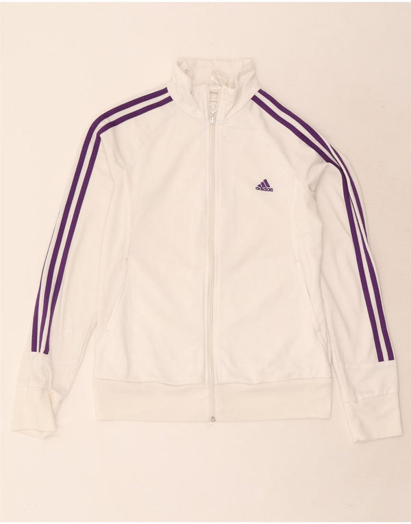 Γυναικεία αθλητική φόρμα Adidas Top Jacket UK 12/14 Medium White Polyester