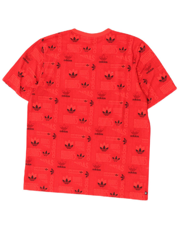 T-shirt grafica regolare da uomo Adidas Top in poliestere rosso medio