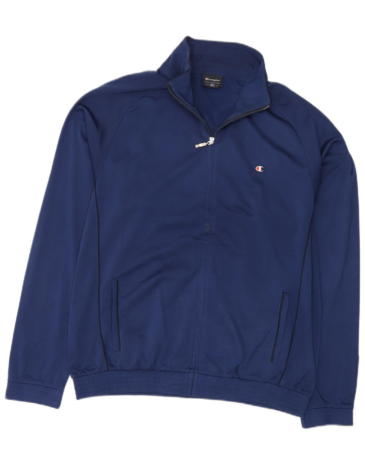 Champion Mens Tracksuit Top Jacket 2XL Navy Blue Polyester