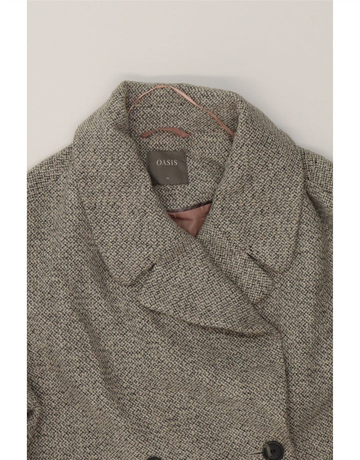 OASIS Womens Double Breasted Coat UK 14 Medium Grey Vintage Oasis and Second-Hand Oasis from Messina Hembry 