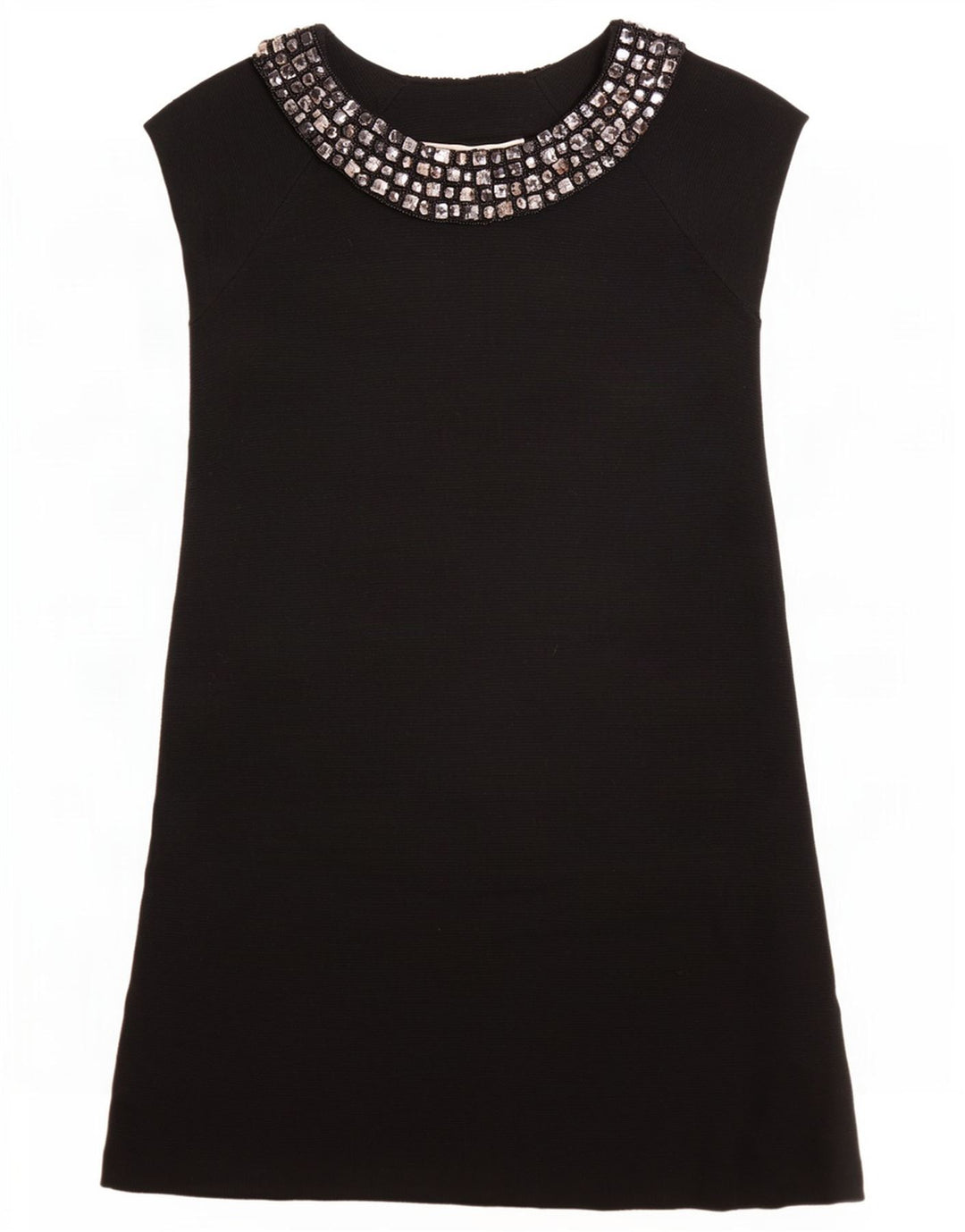 Zara Femme Robe Droite UK 8 Petit Acrylique Noir