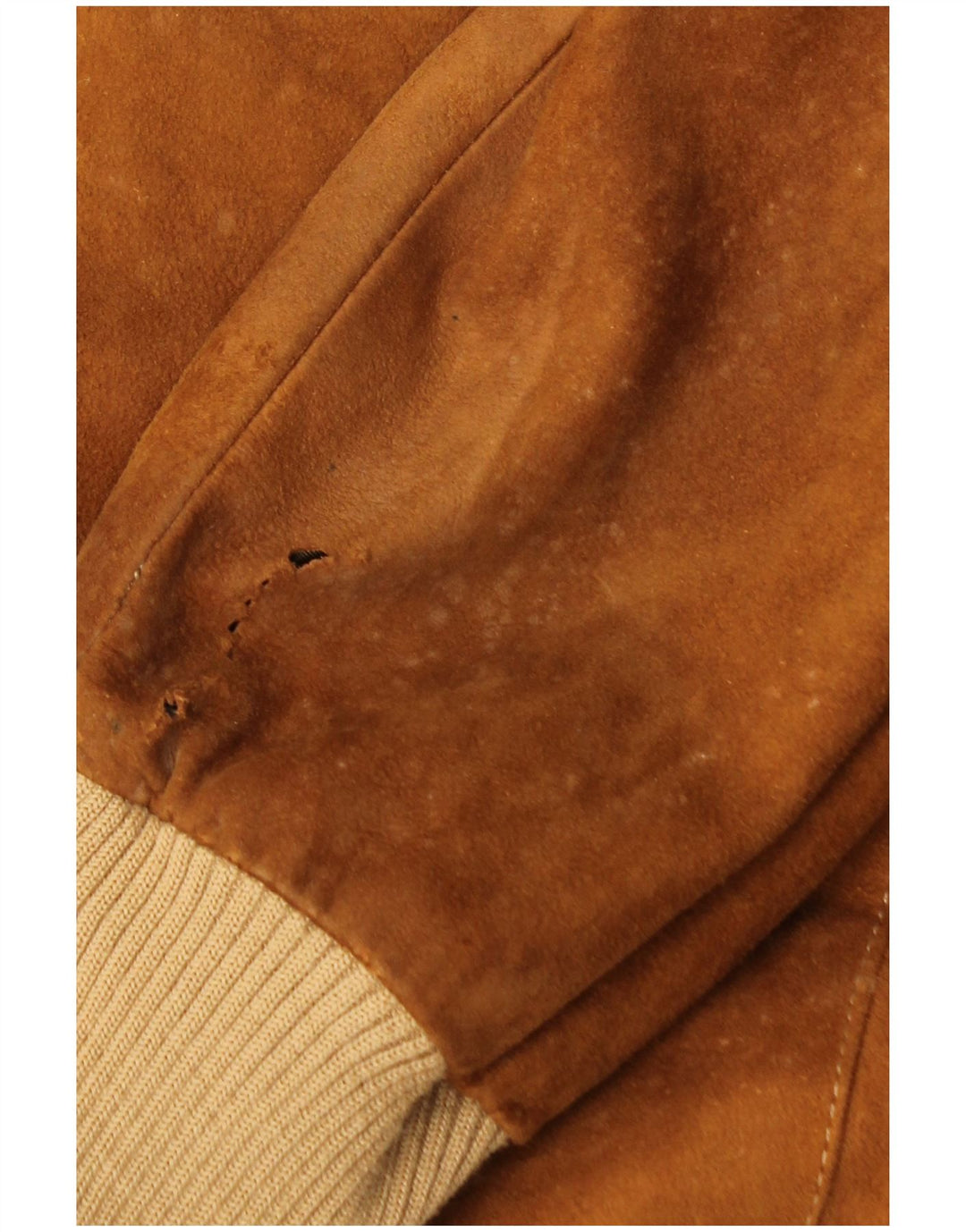 Giubbotto bomber vintage in pelle scamosciata da uomo IT 52 XL in pelle marrone
