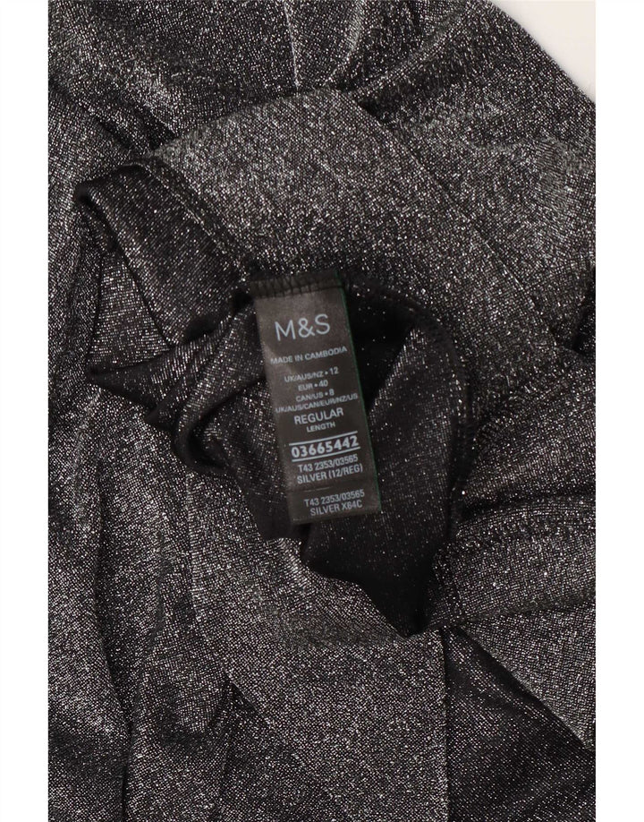 Marks & Spencer Dame Oversized Top 3/4 ærmer UK 12 Medium Sølv Flecked