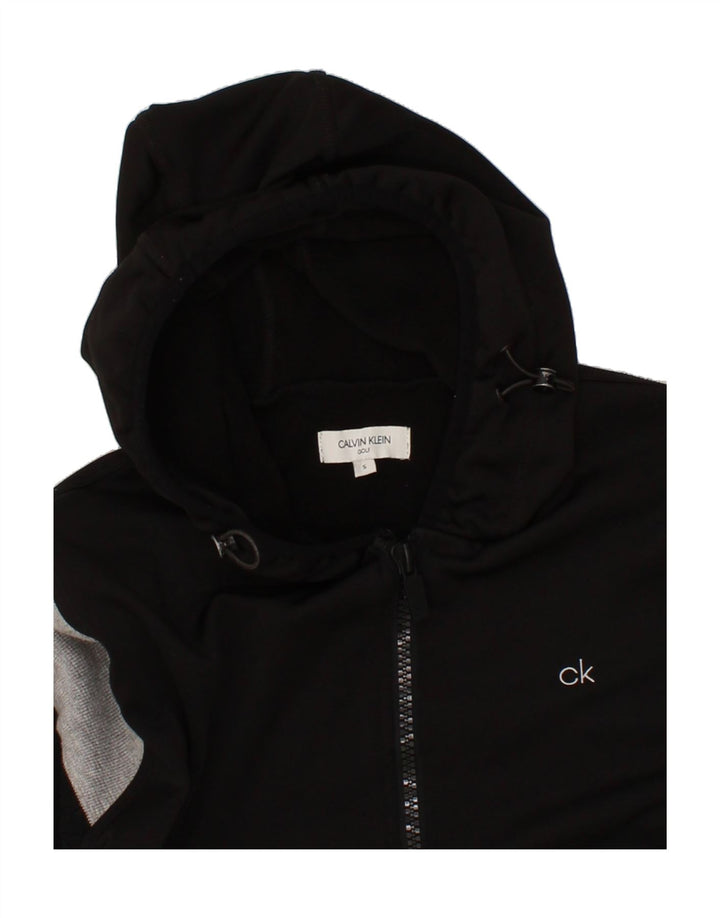 CALVIN KLEIN Mens Golf Hoodie Jumper Small Grey Colourblock Polyester Vintage Calvin Klein and Second-Hand Calvin Klein from Messina Hembry 