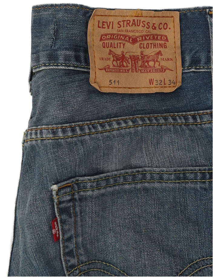 Levi's Womens 511 Slim Jeans W32 L34 Blue Cotton