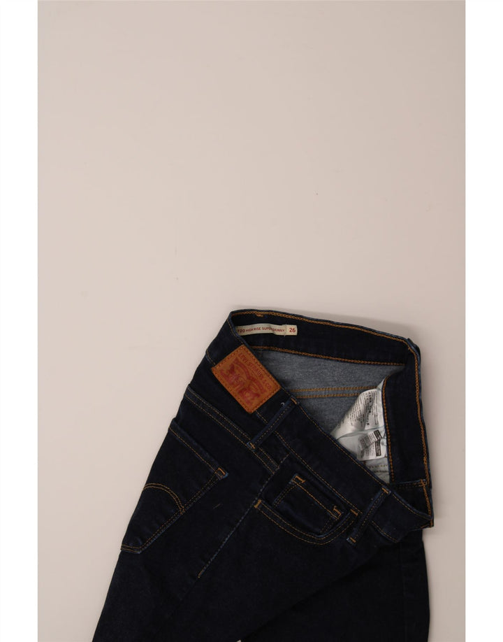 LEVI'S Womens 720 Denim Shorts W26 Small Navy Blue Cotton Vintage Levi's and Second-Hand Levi's from Messina Hembry 
