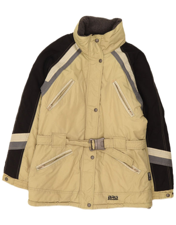 Brugi Womens Oversized Ski Jacket IT 44 Medium Beige Colourblock Polyamide