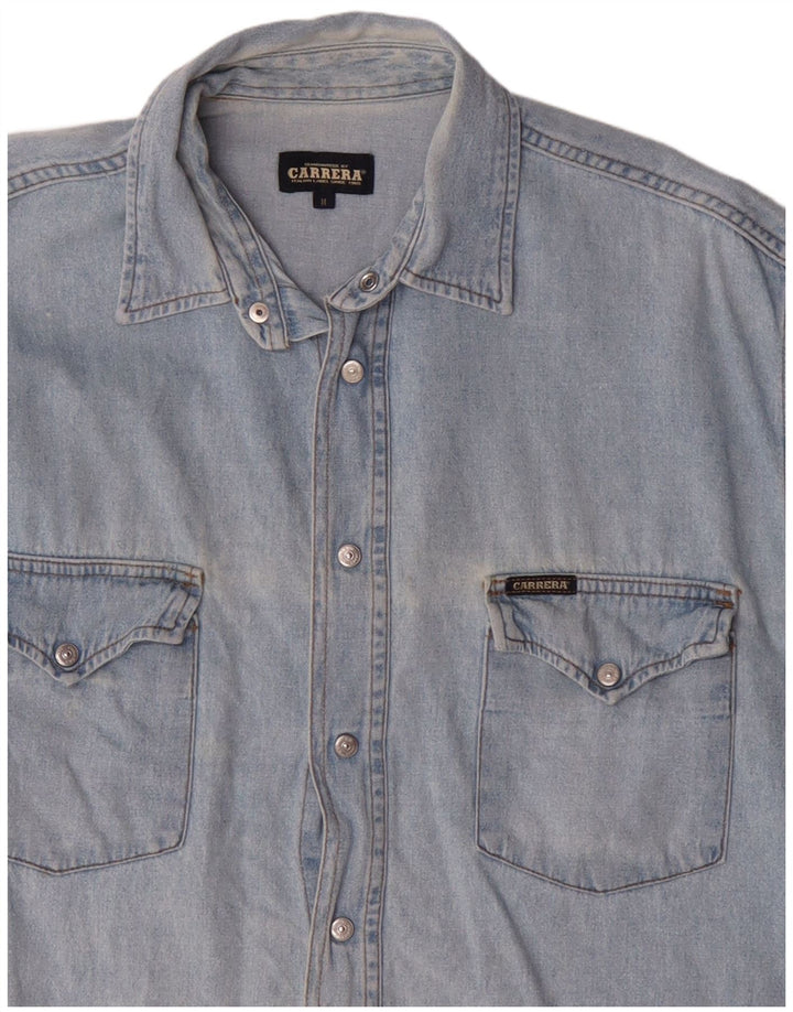 CARRERA Herren-Jeanshemd aus mittelblauer Baumwolle