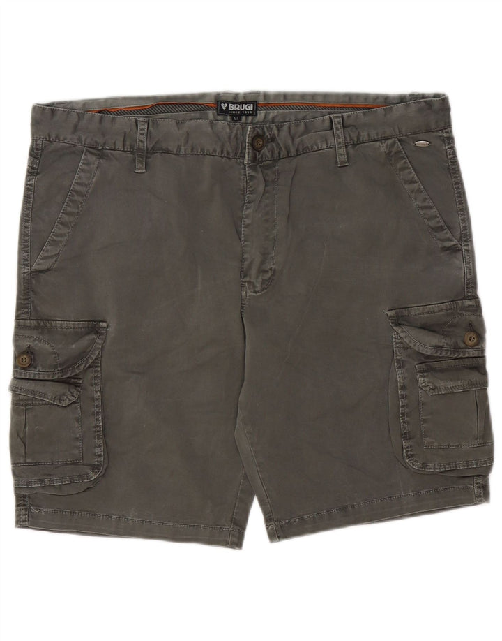 Brugi Mens Cargo Shorts IT 52 XL W32 Grey Cotton