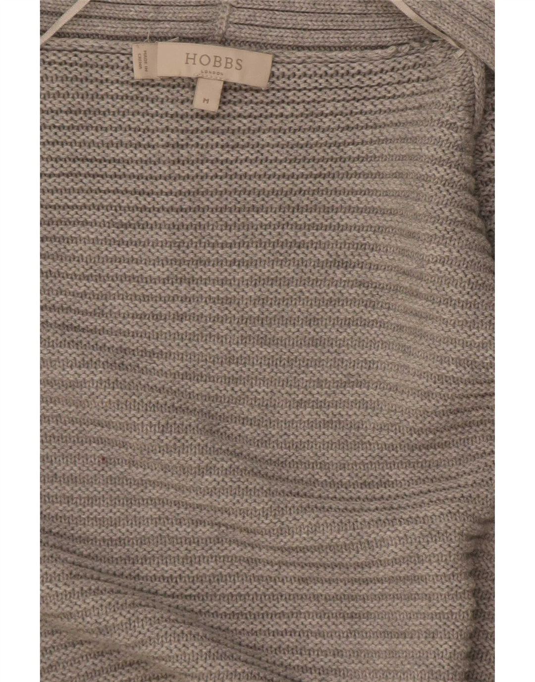 Hobbs Womens Open Cardigan Sweater UK 14 Medium Grey Cotton