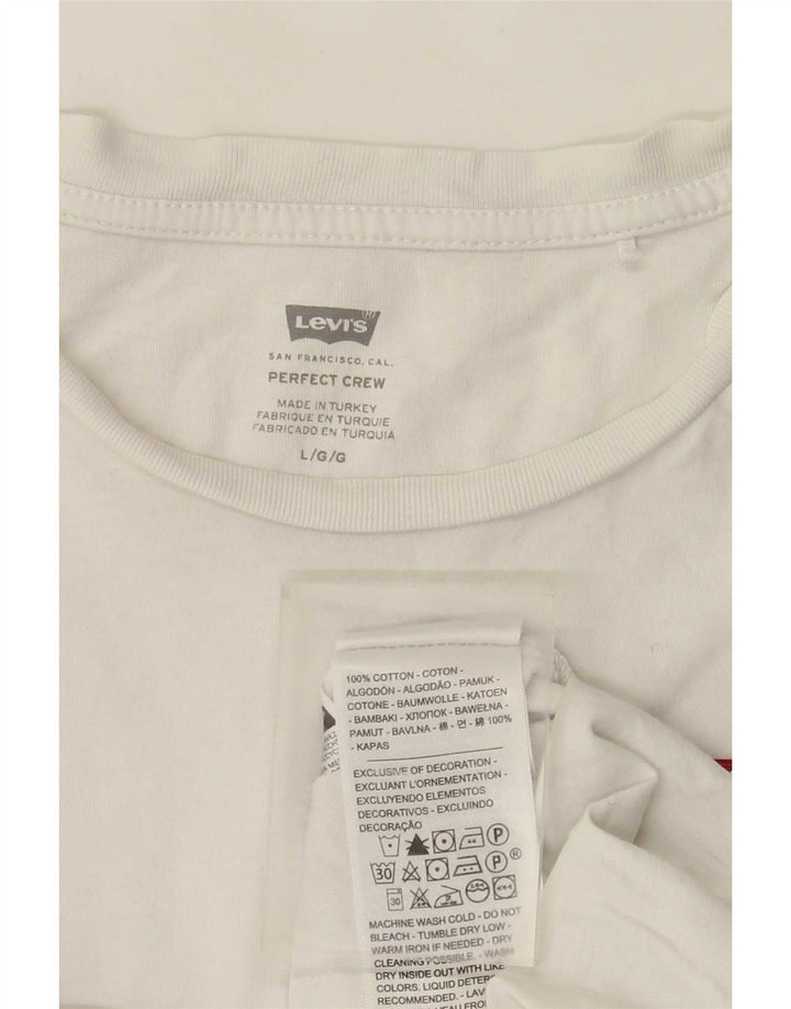 Levi's Womens T-Shirt Top UK 16 Large4 White Cotton