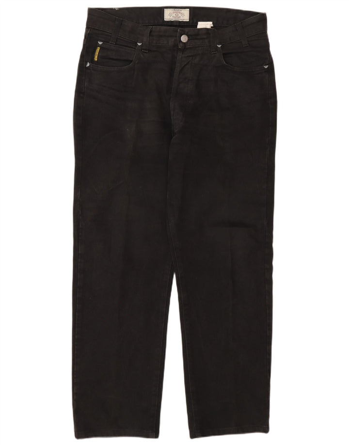 Armani Mens Straight Jeans W32 L28 Black Cotton