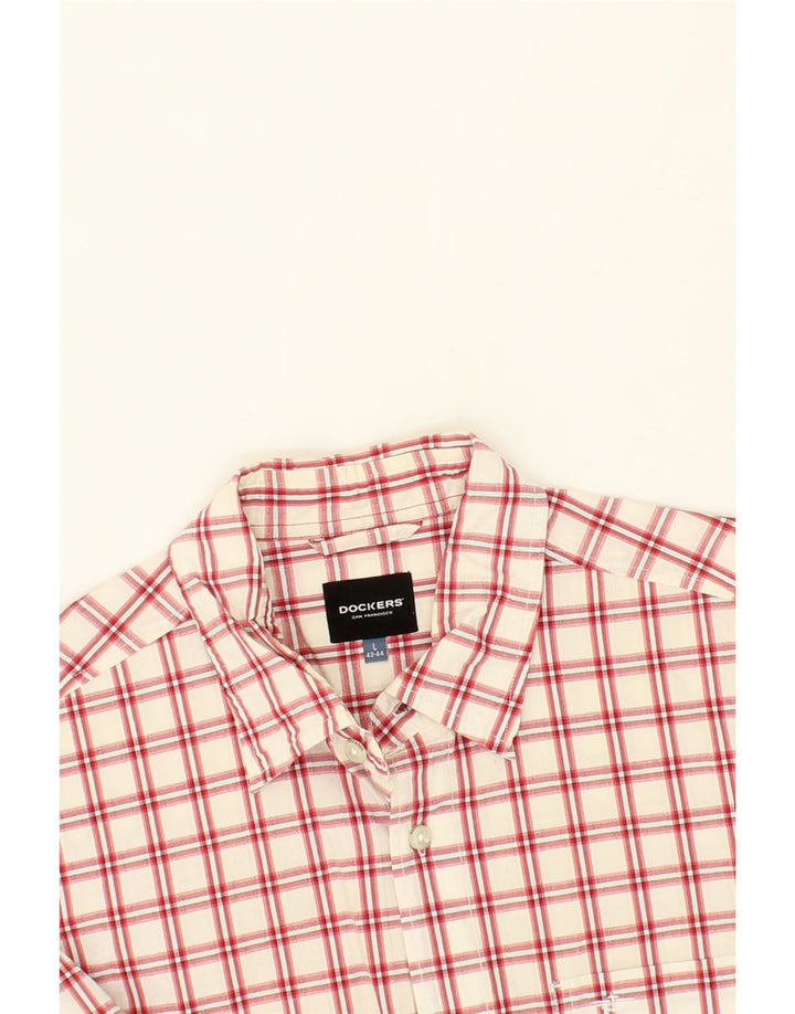 DOCKERS Mens Shirt UK 42/44 Large Red Check Cotton Vintage Dockers and Second-Hand Dockers from Messina Hembry 
