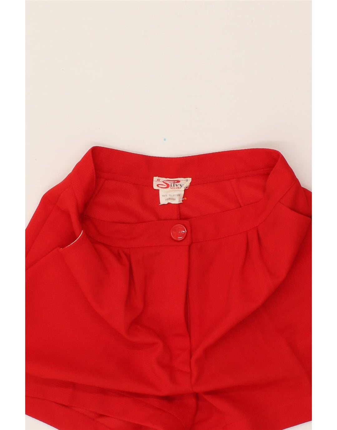 SILVY Womens Chino Shorts IT 42 Medium W26  Red Polyester Vintage Silvy and Second-Hand Silvy from Messina Hembry 