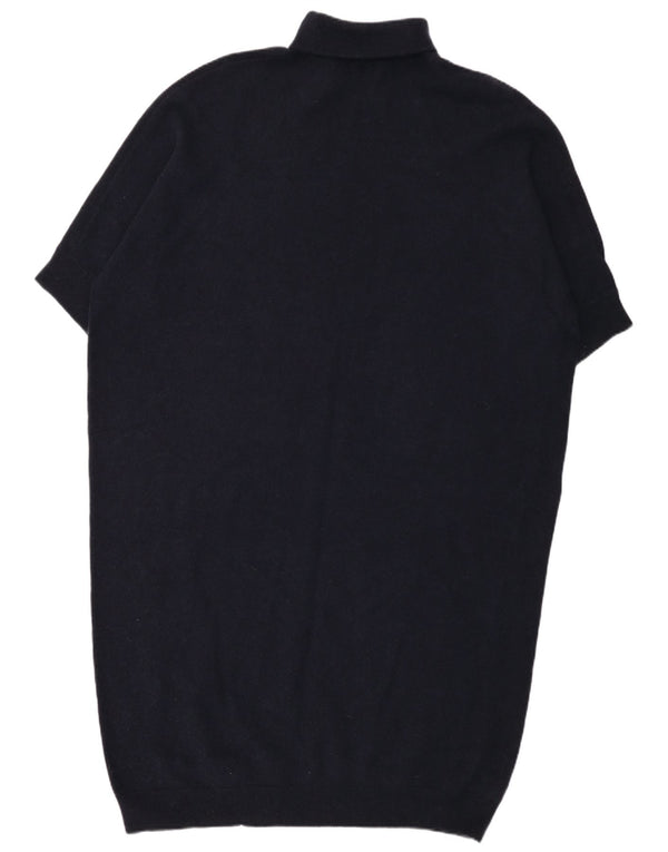 Cos Womens Roll Neck Oversized Jumper Dress UK 16 Large Navy Blue Wool