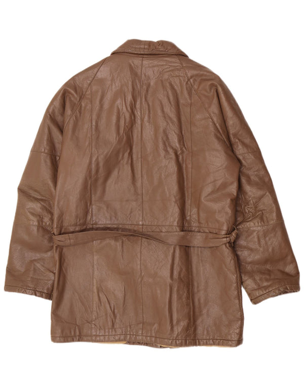 Vintage Herren-Lederjacke mit klassischer Passform, UK 40, Größe L, Braun