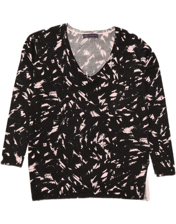 Marks & Spencer Womens V-Neck Jumper Sweater UK 8 Small Black