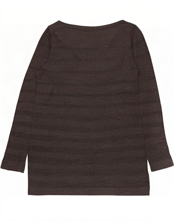 Marks & Spencer Womens Long Sleeve Tunic Top UK 12 Medium Grey Striped