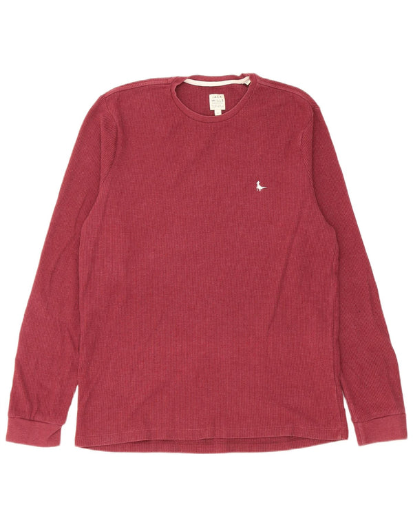 Jack Wills Mens Top Long Sleeve Medium Burgundy Cotton