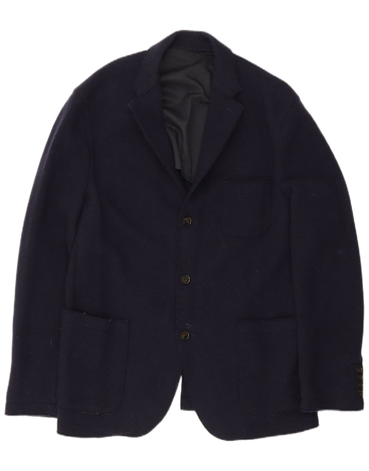 Jachetă pentru bărbați Tommy Hilfiger cu 3 nasturi IT 54 2XL Lână bleumarin