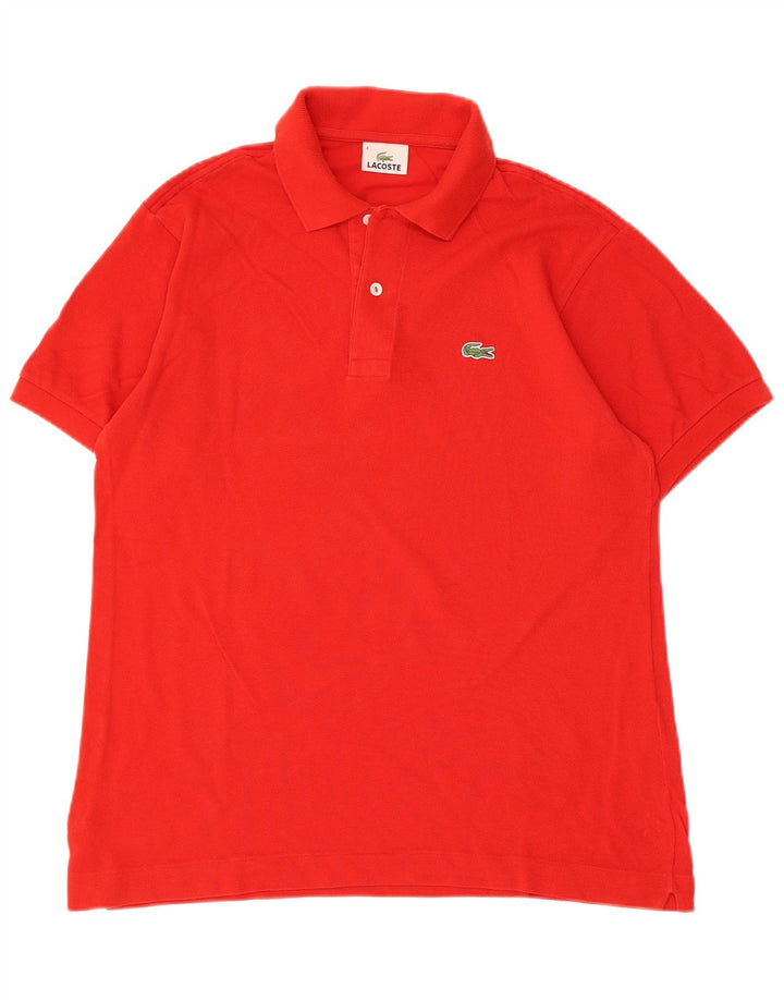 LACOSTE Mens Polo Shirt Size 4 Medium Red Cotton