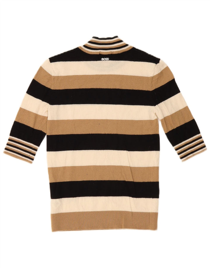 Hugo Boss Womens Turtle Neck Jumper Sweater UK 10 Small Multicoloured