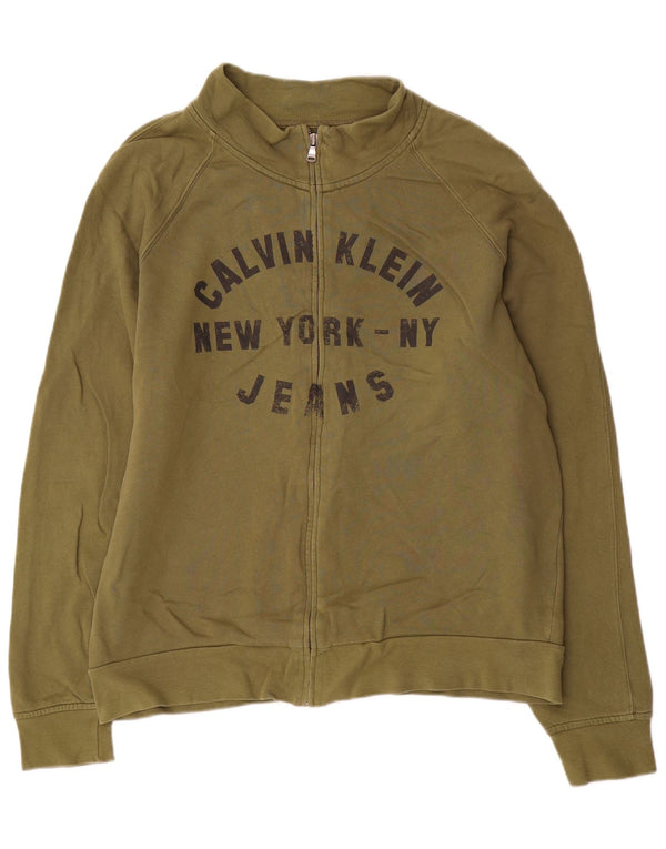 Calvin Klein Jeans Masculino Gráfico Treino Top Jaqueta 3XL Algodão Cáqui
