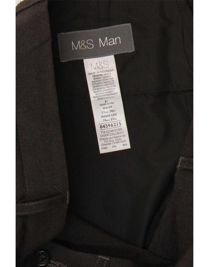 Мужские прямые брюки-чиносы Marks & Spencer W36 L31 серые из полиэстера