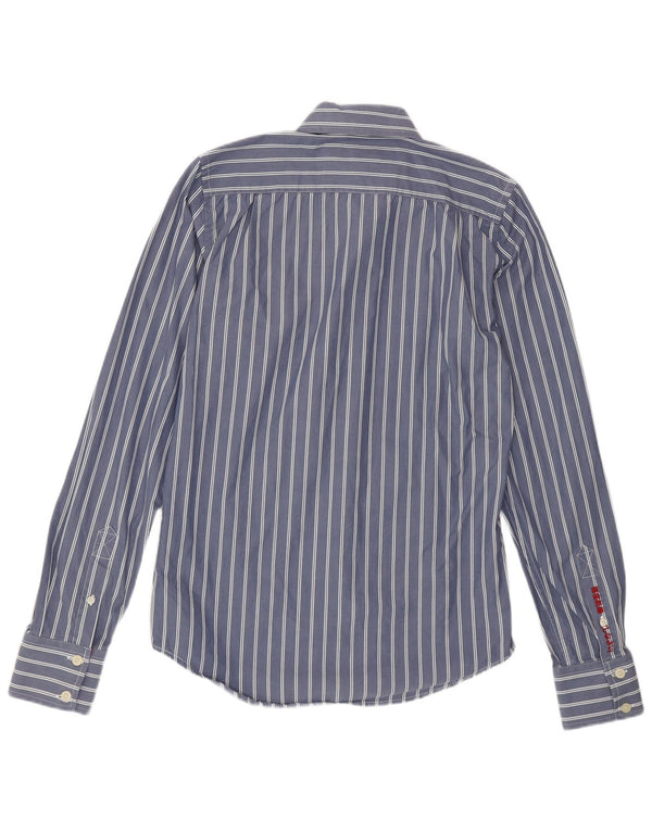 Superdry Mens Shirt Medium Blue Striped Cotton