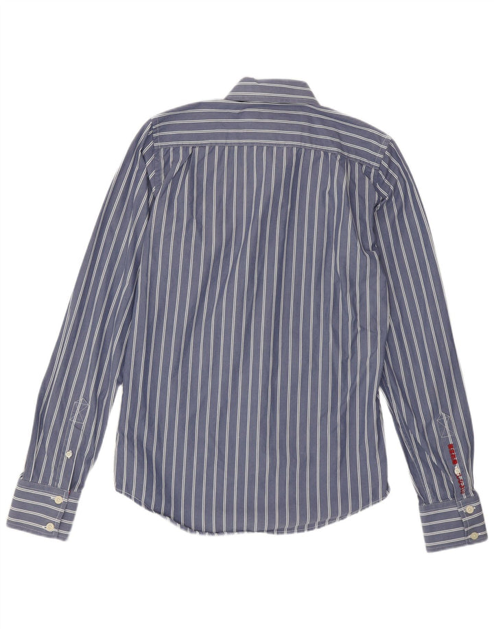 Superdry Mens Shirt Medium Blue Striped Cotton