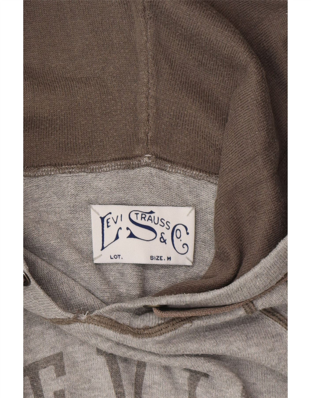 LEVI'S Mens Graphic Hoodie Jumper Medium Grey Cotton Vintage Levi's and Second-Hand Levi's from Messina Hembry 
