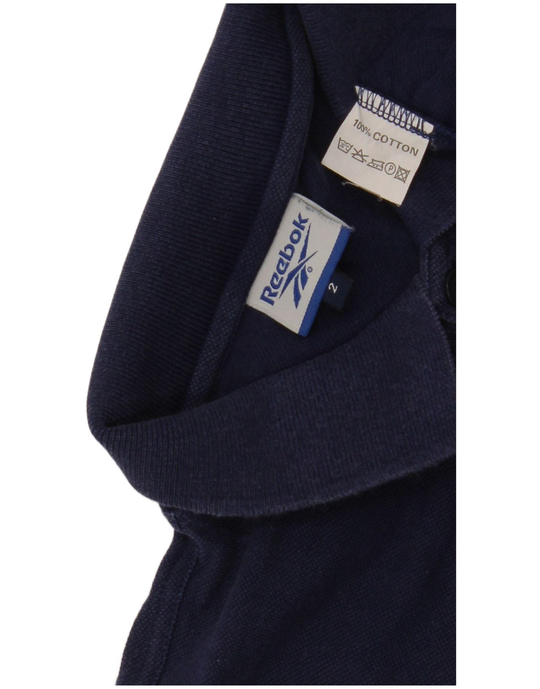Reebok Mens Polo Shirt Medium Navy Blue Cotton
