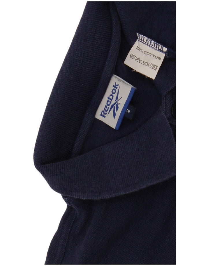 Reebok Mens Polo Shirt Medium Navy Blue Cotton