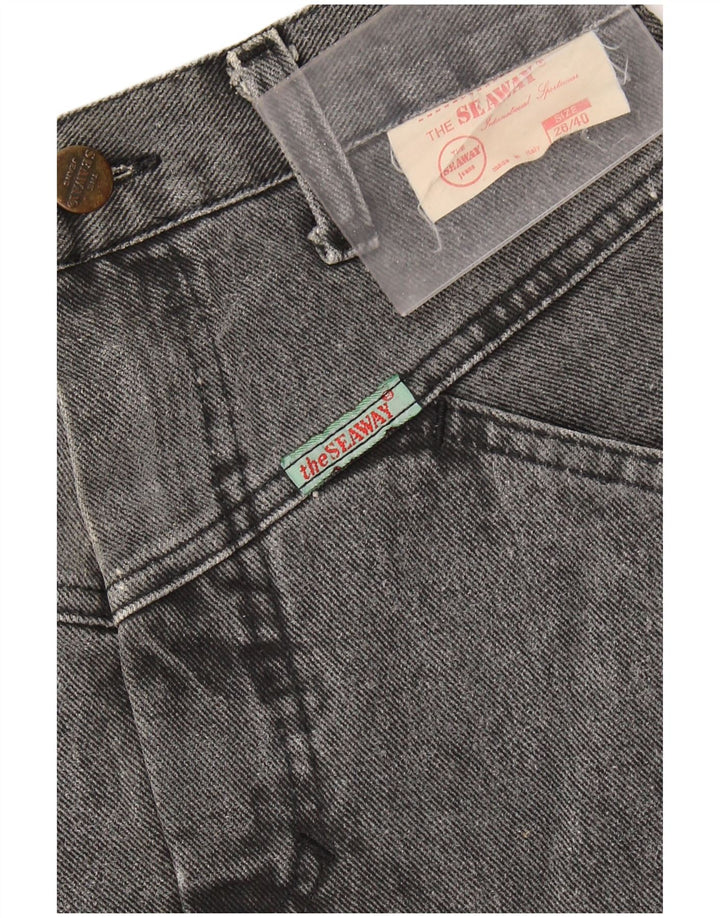VINTAGE Womens Denim Skirt W26 Small Grey Cotton
