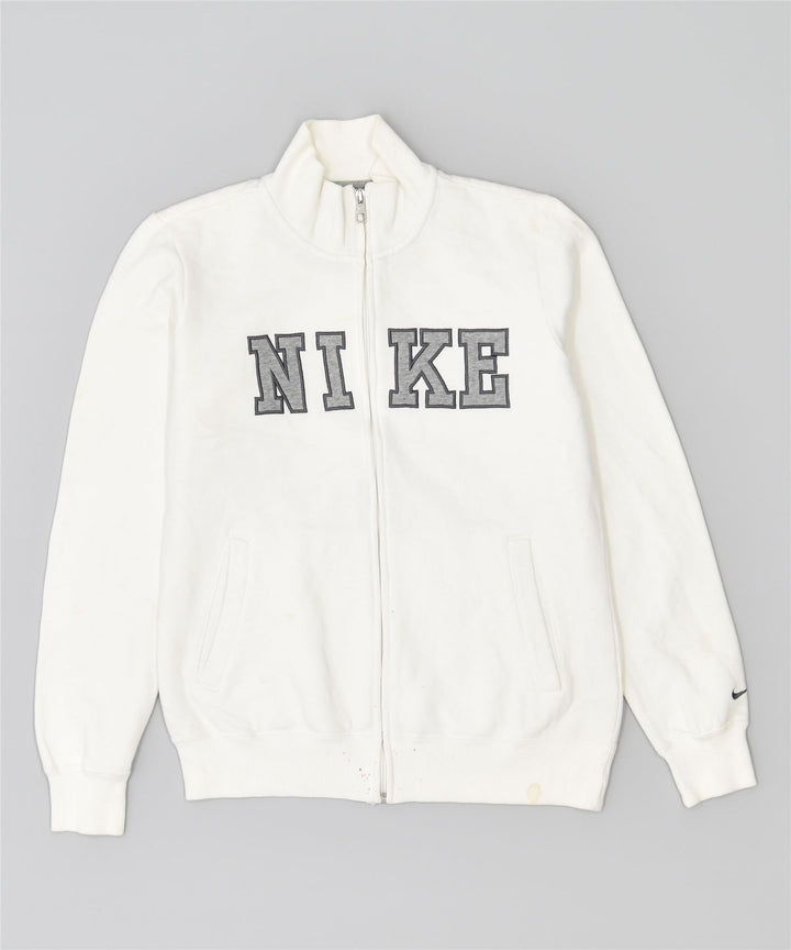 NIKE Veste de survêtement pour femme UK 12 Coton blanc moyen
