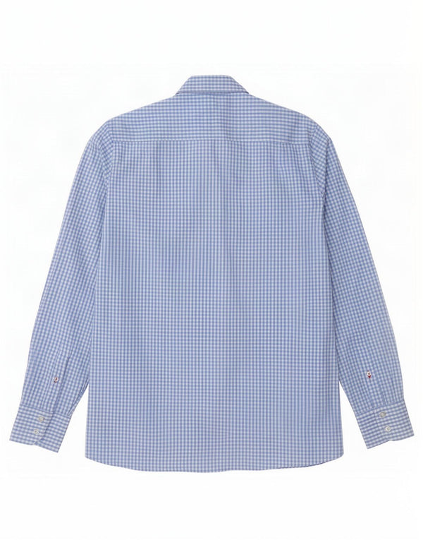 Tommy Hilfiger Mens Shirt Small Blue Gingham Cotton