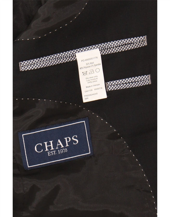 CHAPS Mens 2 Button Blazer Jacket UK 38 Medium Black Wool