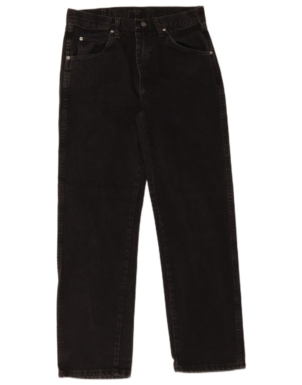 Wrangler Mens Regular Fit Straight Jeans W30 L30 Algodão Preto